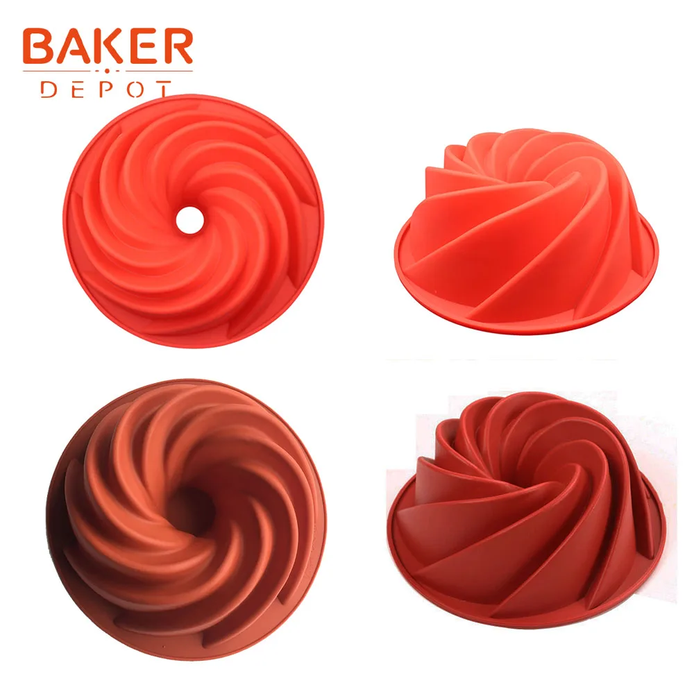 BAKER DEPOT, силиконовая форма для выпечки торта, вихревая форма для выпечки хлеба, кондитерских изделий, круглая форма для выпечки, инструмент для diy, на день рождения, свадьбу