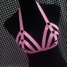 Пастель Гот женщины нагрудный ремень клетка бюст Связывание ремень бюстгальтер Холтер Рабство Женское белье Топ розничная