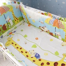 Промо-акция! 6 шт детские постельные принадлежности Детская кроватка Bassinette бампер(бамперы+ простыня+ наволочка