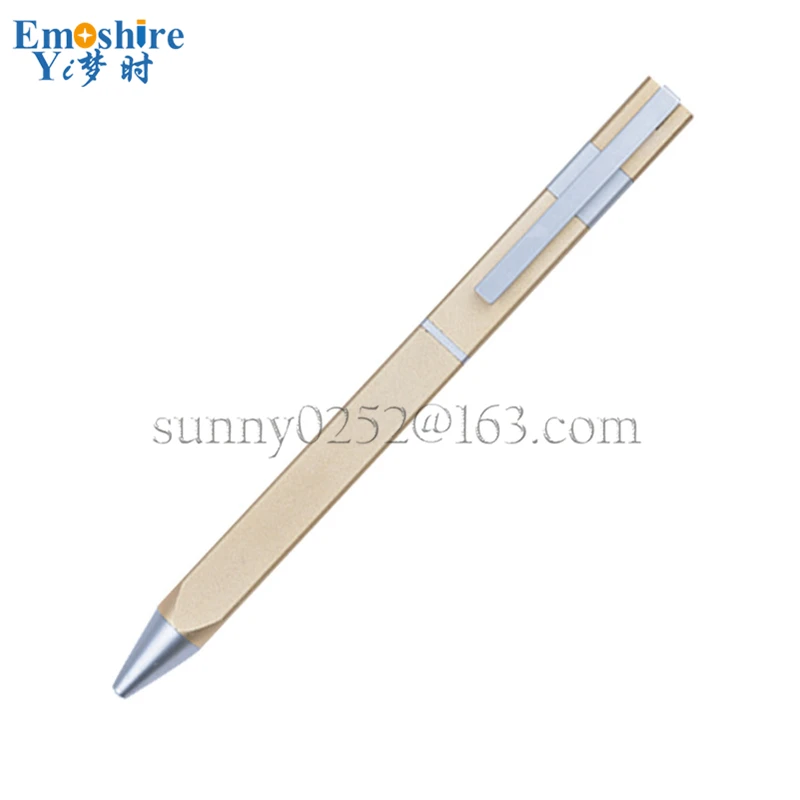 Новая стильная металлическая шариковая ручка с логотипом, шариковая ручка для школы, офисных принадлежностей, ручка для письма P213 - Цвет: Gold