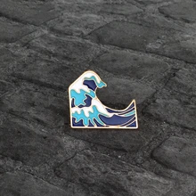Verão fresco férias oceano jóias azul onda do mar broche masculino feminino roupas mochila saco acessórios pinos para o presente