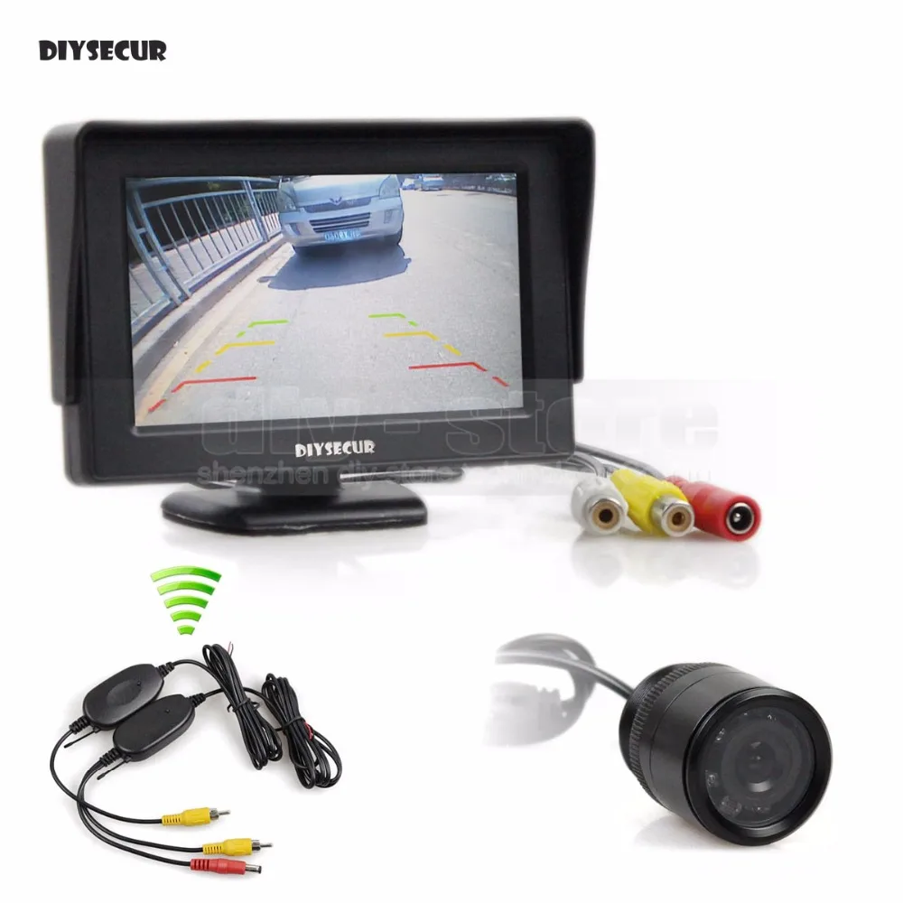 DIYSECUR Wireless Parking System Kit Waterproof Rear View Backup Car