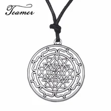 Teamer Splitter Farbe Nordischen Viking Vintage Halskette Doppel Kreis Dreieck Knoten Slawischen Amulett Seil Kette Ethnische Schmuck