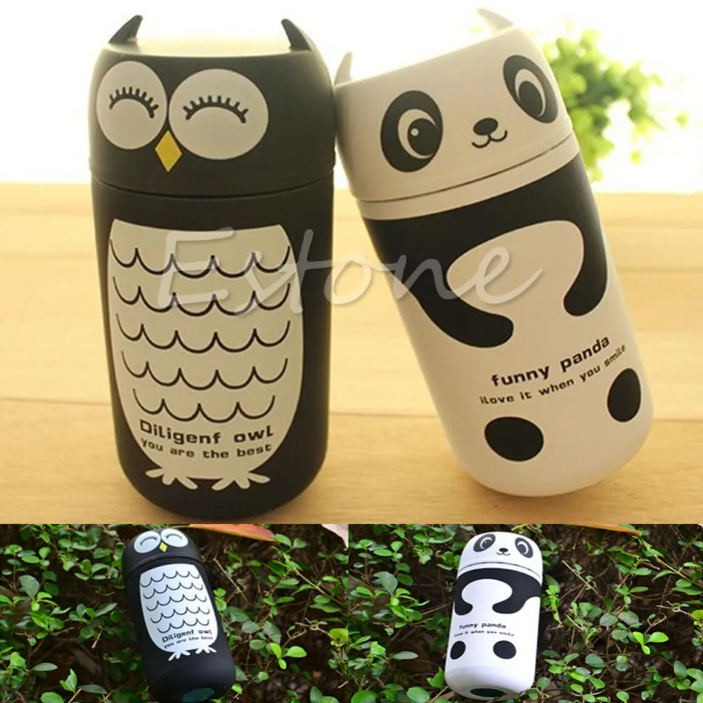 

Cute Panda & Owl thermos 220ml Stainless Steel Vacuum Cup light and portable kids water bottle