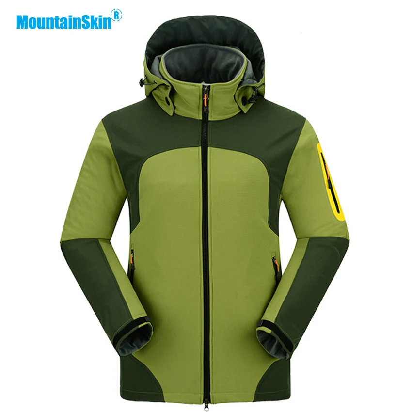 

Mountainskin Men's Autumn Softshell Fleece Waterproof Jackets Outdoor Sports Windbreaker Hiking Camping Fishing Brand Coat MA198