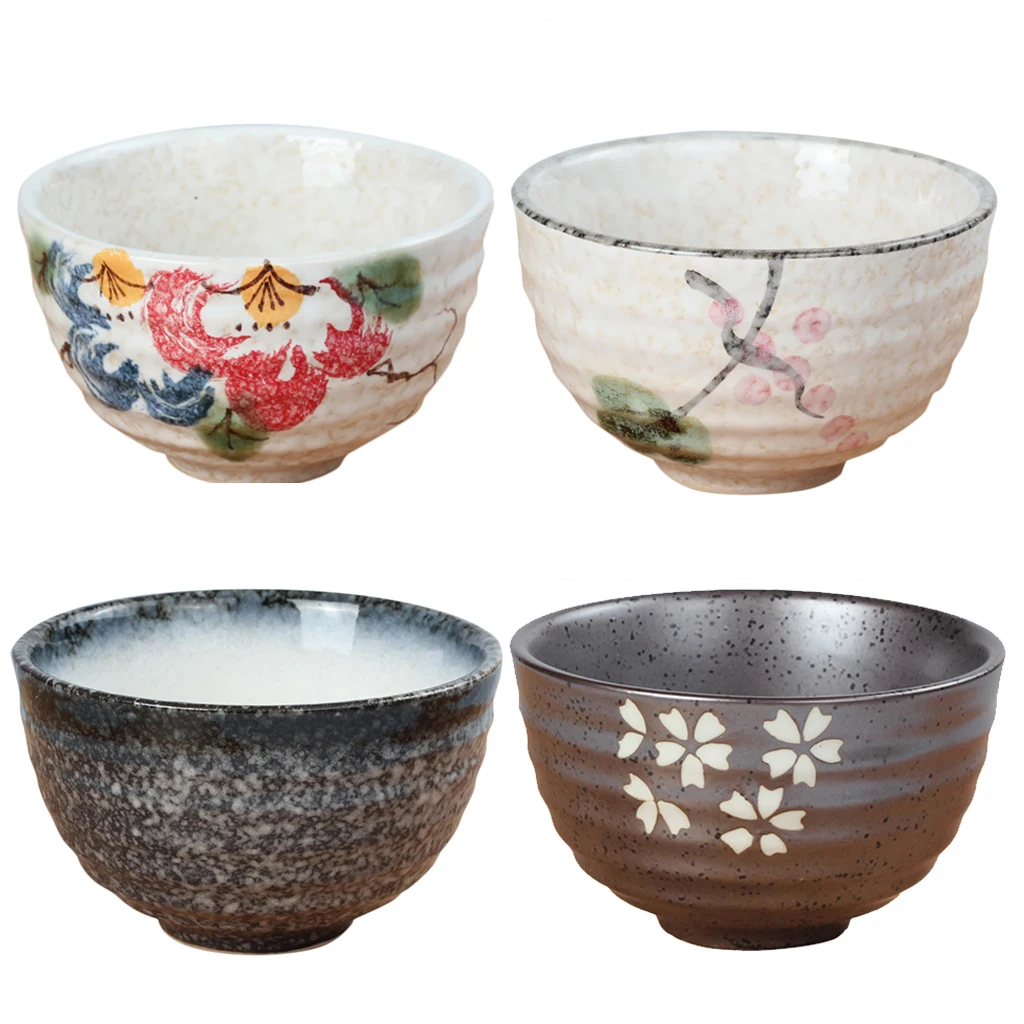 1Pack Traditional Matcha Tea Bowl Green Rice Dessert Ceramic Bowl Holder for Drinking Coffee Tea Eating Meal New Hot Sale