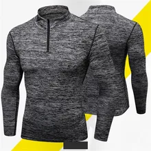 Спортивная мужская быстросохнущая футболка с длинным рукавом, спортивный топ, Спортивная Мужская одежда для фитнеса, бега, альпиниста, тренировочная рубашка