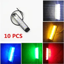 CYAN SOIL BAY 10pcs 6LED Red White Green Blue Yellow Amber 6 LED Clearence Truck Bus Trailer Side Marker Indicators Light Lamp