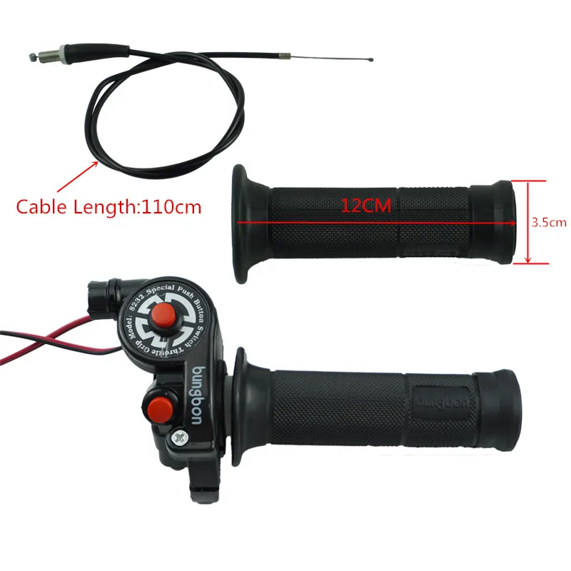 1 пара 22 мм 7/8 ''мотоциклетная поворотная рукоятка дроссельной заслонки с кабелем руль ускоритель с двигателем Кнопка ВКЛ/ВЫКЛ для Honda Yamaha