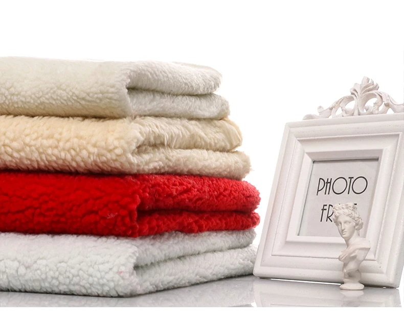 

Thick solid color imitation lambs plush cloth cotton velvet plush shoes and hats warm lining handmade diy fabric 1m