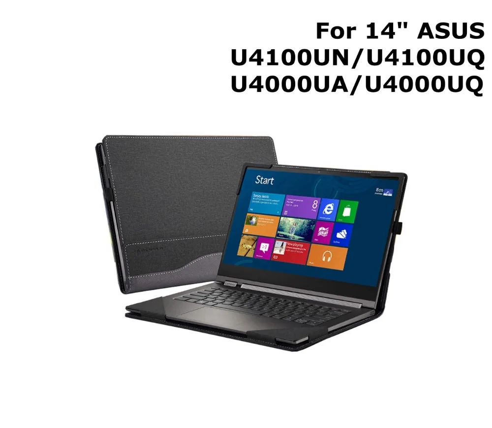 Чехол-накладка для ASUS U4100UN/U4100UQ/U4000UA/U4000UQ, 14 дюймов, серия из искусственной кожи, защитный чехол-книжка для ноутбука lenovo Yoga Pro