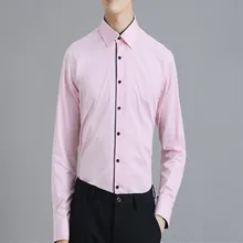 Мужская рубашка Весна и осень новая популярная мужская однотонная тонкая деловая официальная рубашка мужская Высококачественная Модная рубашка