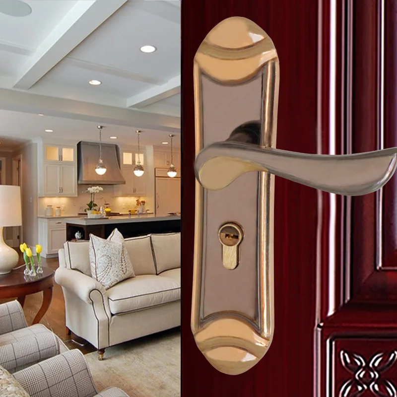 

2018 Sale Padlock Free Shipping Inside The Bedroom Door Bathroom Toilet Aluminum Alloy Manufacturers Selling Real Wood Handle