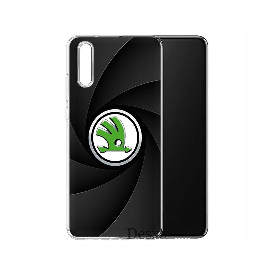 Desxz سكودا شعار سيارة حافظة لهاتف huawei P20 P10 P9 P8 لايت برو زائد P الذكية البسيطة غطاء الهاتف حقيبة قشرة صلبة