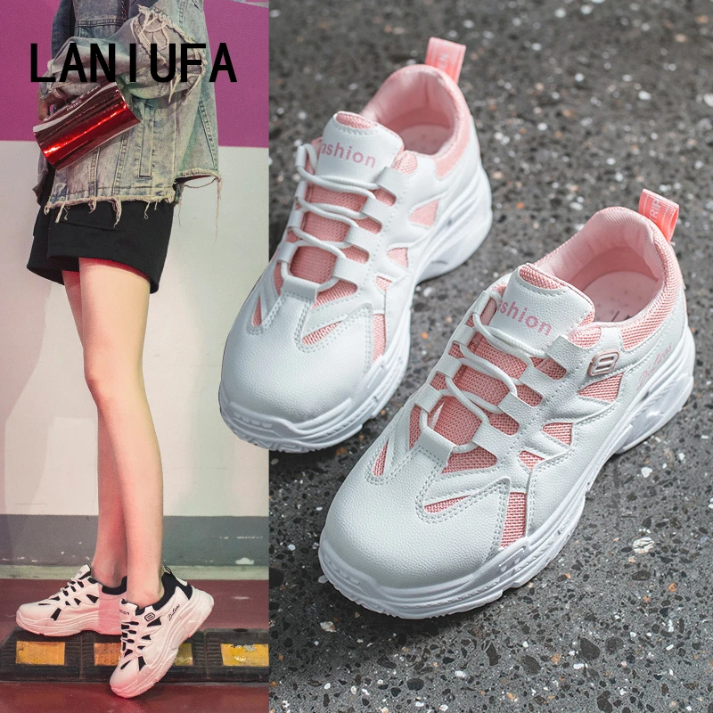 

runing Women shoes women flat Pu leather Casual Breathble Mesh Lace up Vulcanized Shoes Casual Tenis Feminino Zapatos Mujer #232