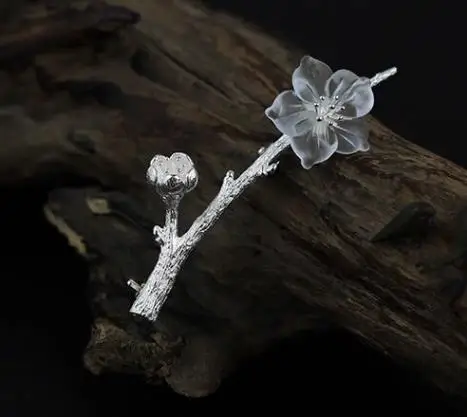 

S925 925 silver brooch Pear Blossom trendy brooches