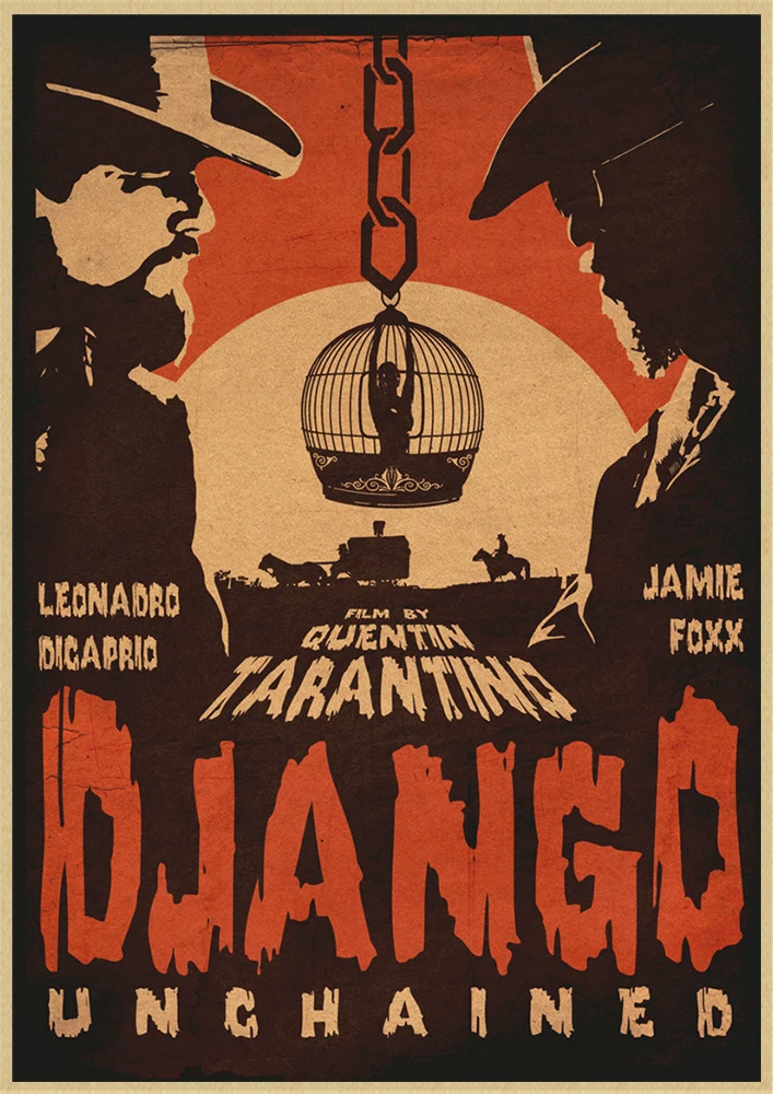 Классический фильм Django Unchained Квентин Тарантино Ретро плакат крафт-бумага кафе домашний декор стен Живопись - Цвет: Коричневый