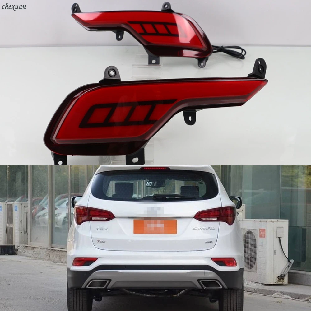 

CSCSNL 1 Set Car LED Rear Bumper Lights Brake Tail Light Turn Signal Warning Lamp For Hyundai ix45 Santa Fe Santafe 2016 2017
