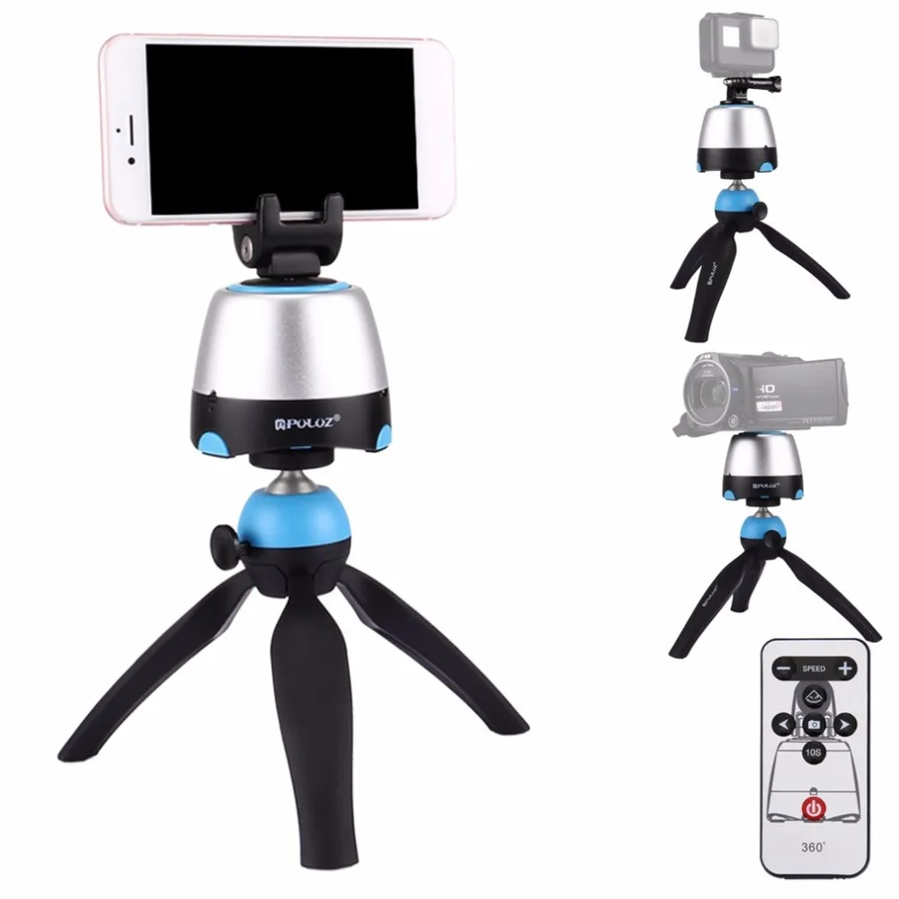 

PULUZ 360 Degree Panoramic Shooting Pan Head Time Lapse Camera Pan Tripod Head for Camera Phone with Bluetooth 3 Remote Control