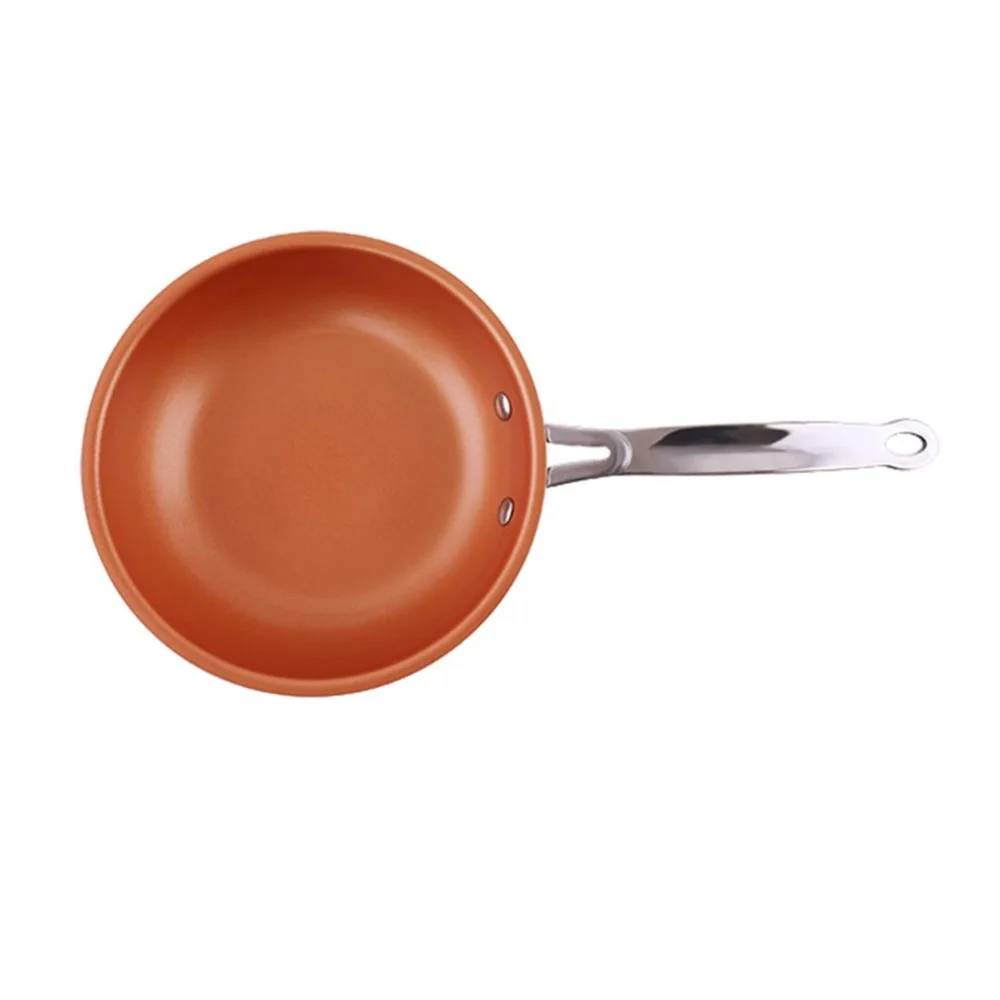 

Non-stick Copper Flat Frying Pan with Ceramic Coating and Induction Cooking Oven & Dishwasher Safe Kitchen Frying Pan