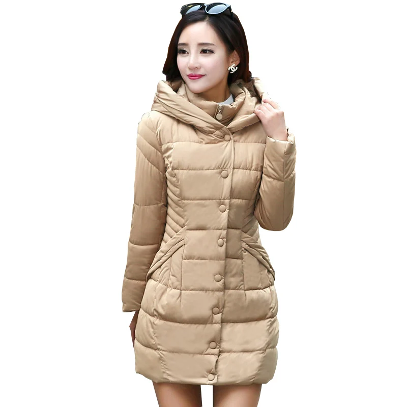 2017 Female waist big yards Warm Winter Jacket Women Coat Thin Parka