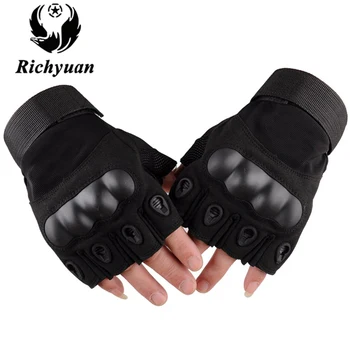 

Richyuan Brand Tactical Gloves Military Army Paintball Airsoft Shooting Police Carbon Hard Knuckle Half Finger Gloves