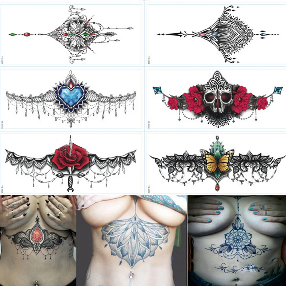 

Waterproof Sexy Chest Back Colorful Tattoo Stickers Temporary Tattoo Stickers