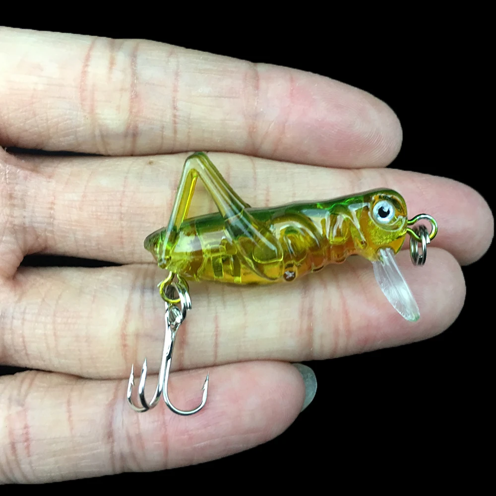 釣り用のリアルな人工バッタ型餌 魚を捕まえるためのルアー バッタ型 昆虫を捕まえるための機器 バス釣り用 ウォブラー付き 40mm 3g Hard Bait Lure Hardartificial Bait Aliexpress