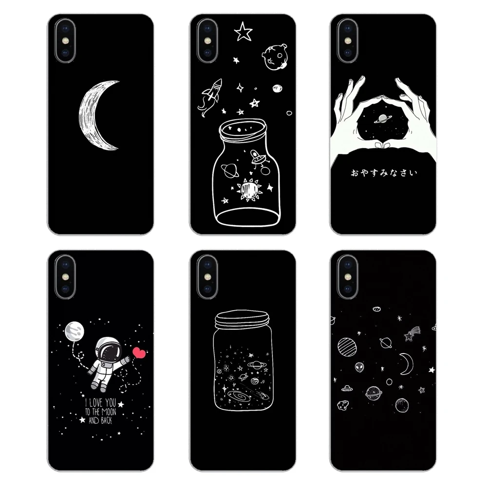 Мягкий силиконовый чехол для Sony Xperia Z Z1 Z2 Z3 Z5 compact M2 M4 M5 E3 T3 XA Aqua LG G4 G5 G3 G2 Mini black white moon