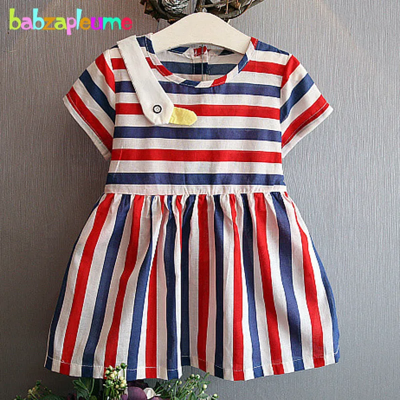 

2016 Summer Kids Clothes Baby Girls Dresses Stripe Casual Clothing Cute Tracksuit Toddler Dress Children Costume 0-7Years BC1310