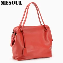 Mesul Брендовая женская сумка Мягкая натуральная коровья кожа красная сумка на плечо женская сумка модные сумки для женщин