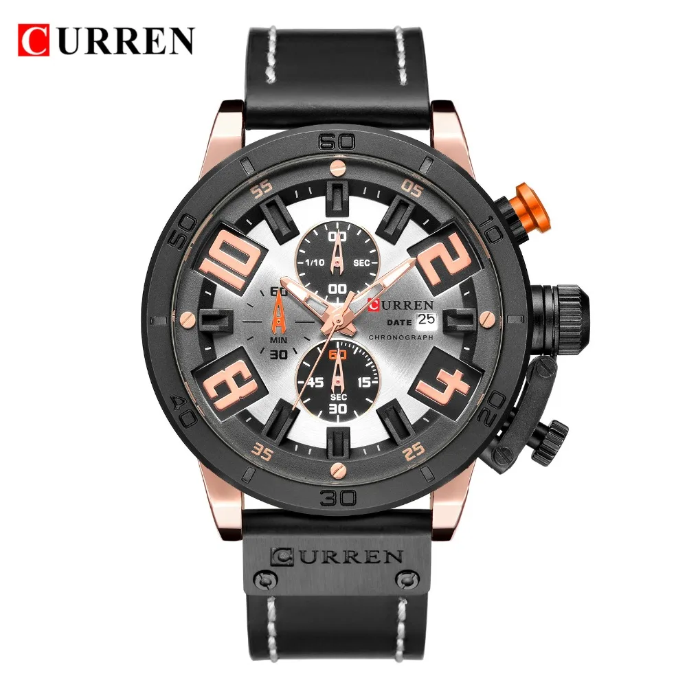 Топ бренд CURREN часы мужские спортивные наручные часы Бизнес Кварцевые часы мужские часы кожаные часы montre homme relogio masculino