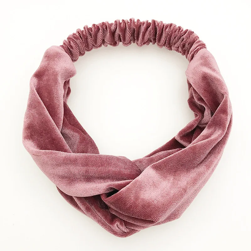 Elastic Cross Velvet Classic Color Hair Belt Girl Headband Accessories