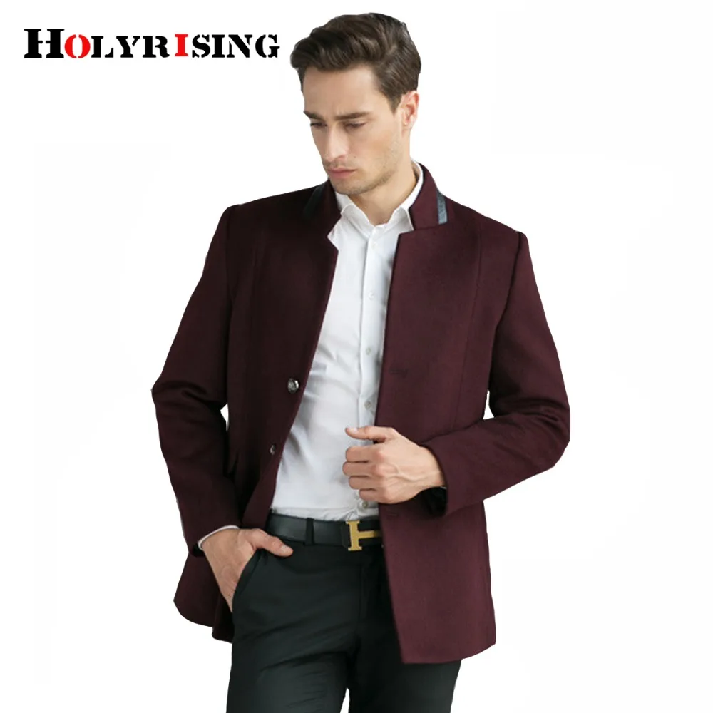 

New Autumn Winter Men Casual Wool Coats Warm Slim Jackets Solid Single Button Overcoats Male Woolen Soft Outwear 3 Colours M-3XL