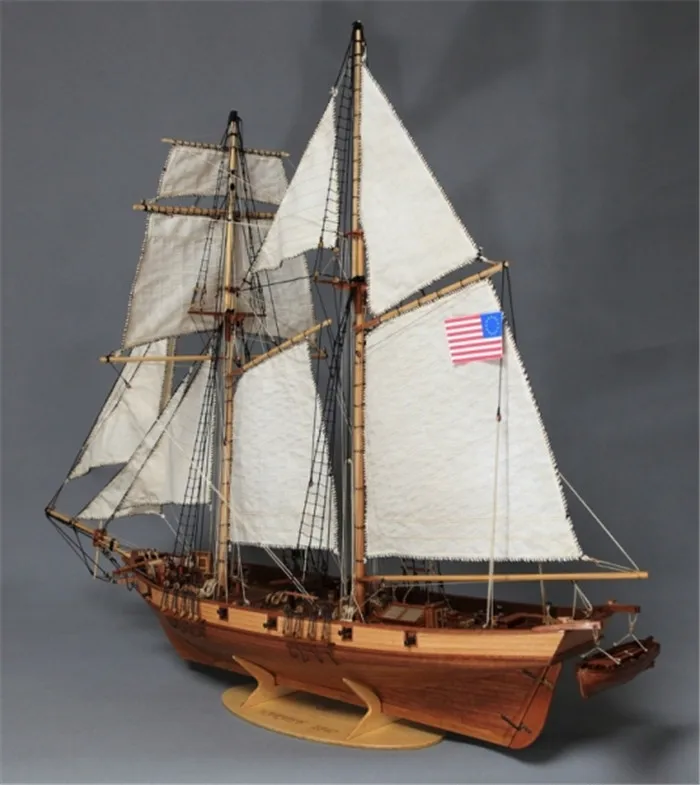Scale 1/50 Classic Sailboat Model Kits Harvey 1847 Sailboat Model