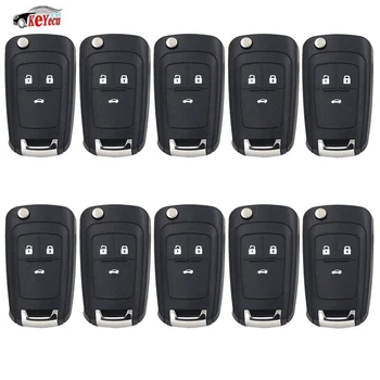 

KEYECU 10 Pcs New Flip Folding Remote Key Keyless 3 Button for Opel VAUXHALL Insignia Astra 315MHz ID46 Chip HU100 Uncut Blade