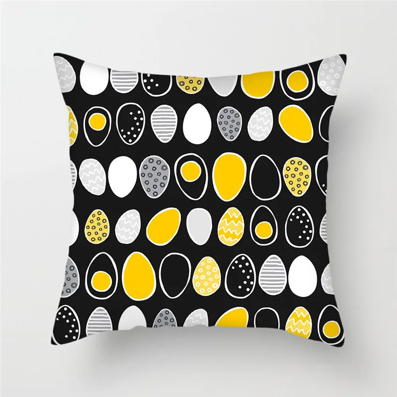 Fuwatacchi Banana Pattern Throw Pillow Cover Yellow Geometric Cushion Cover for Home Chair Sofa Decorative Pillowsases