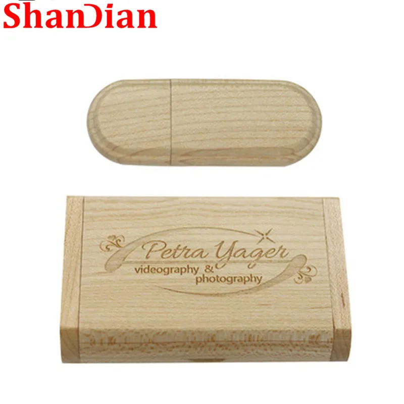 SHANDIAN (более 10 шт бесплатный логотип) деревянная USB флешка клен дерево + коробка