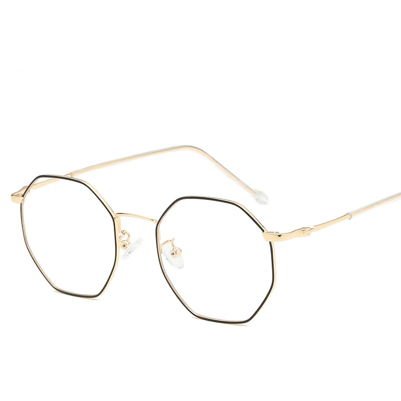 HBK Anti Blue Rays Hexagon Glasses Polygonal Optical Glasses Protective Eye Protection Retro Eyewear Frame PG0016