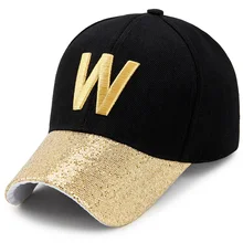 Женская бейсбольная Кепка Snapback с блестящими пайетками, вышитым логотипом, предварительно изогнутым козырьком, блестящая шапка в стиле хип-хоп
