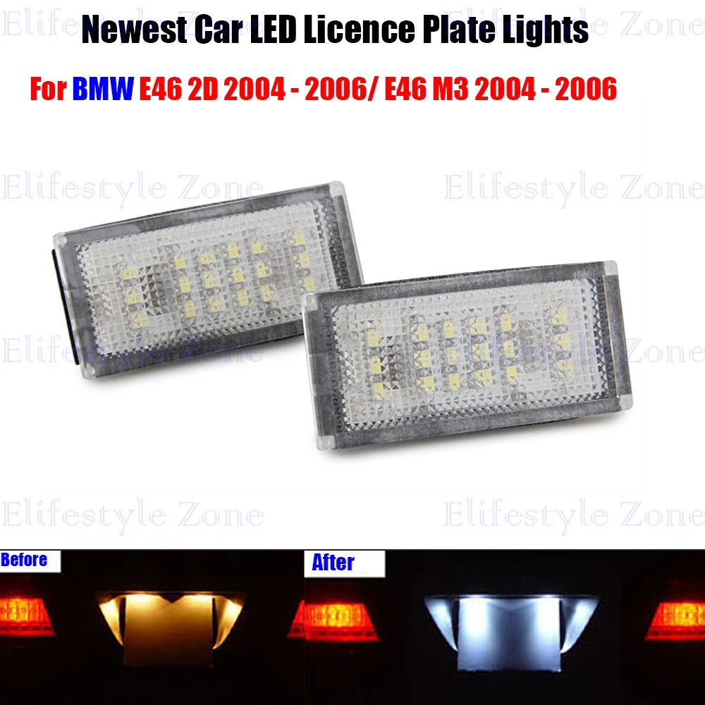 2 X Led Numero Lampade Targa Obc Error Free 18 Led Per Bmw E46 2D E46 M3 2004 - 2006