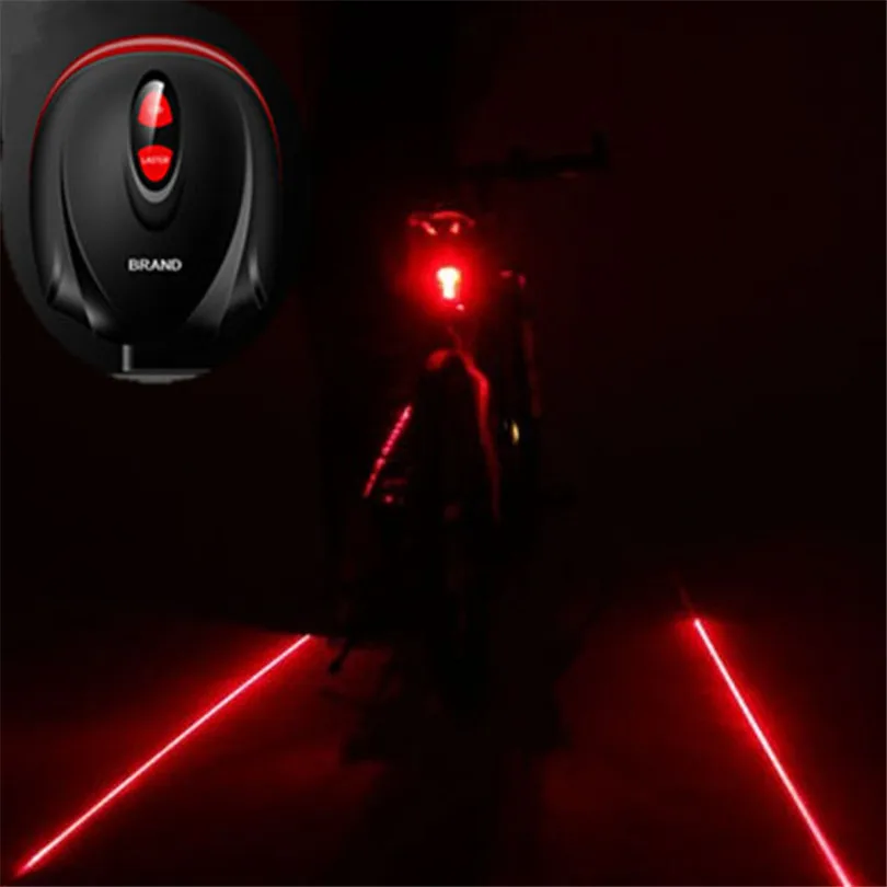 T2 велосипедный велосипед 2 лазерный проектор красные лампы луч и 3LED надежные задние фонари Розничная и