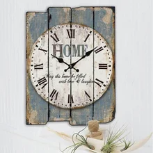 Meijswxj Wooden Wall Clock Saat Relogio de parede Living room decorated Clock Retro Creative Home Decoration Watch 30cm*40cm