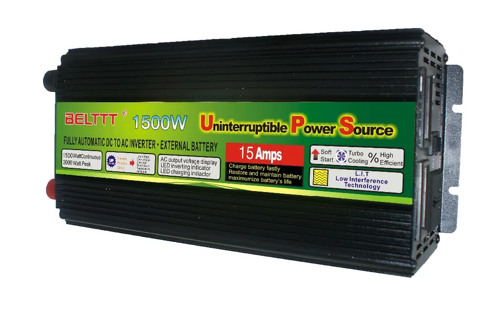 solar power inverter 1500W 1500va 12v power inverter with auto charger