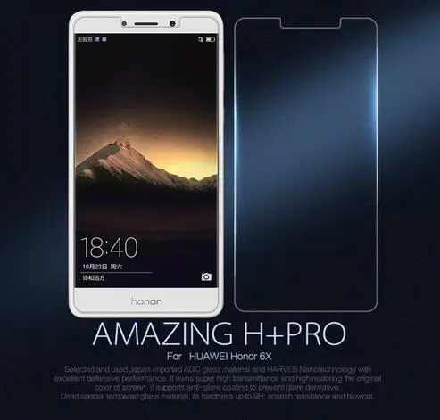 2 упак./лот закаленное стекло для Huawei Honor 6x защита экрана телефона 2.5D защитная