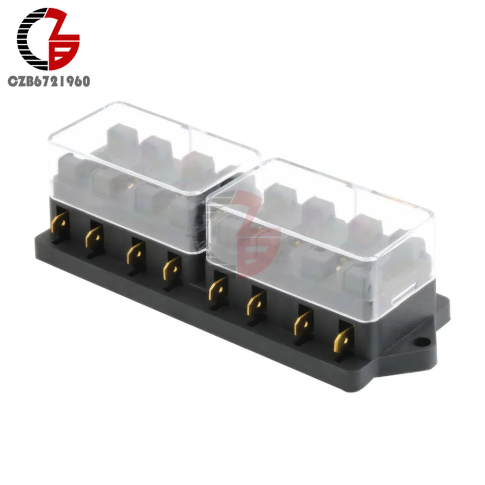 Buy Mini 8 Way Blade Fuse Holder Block Box Audio
