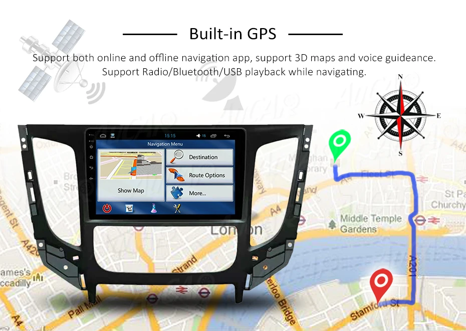AuCAR автомобильный dvd-плеер на основе Android для Mitsubishi Triton L200 gps навигация Bluetooth gps Автомагнитола стерео wifi 4G AUX touch