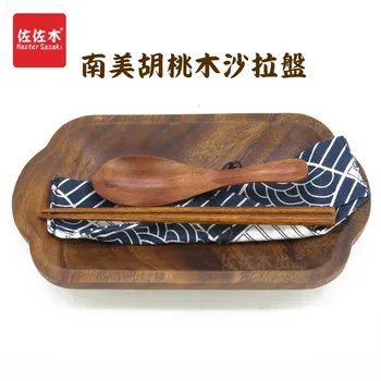 

Wholesale black walnut wood whole wood dry fruit plate wood fruit plate salad bowl cold noodles dry noodles bowl tableware