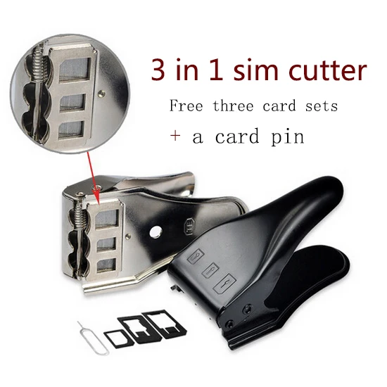 3 In 1 Nano Micro Sim Card Cutter For IPhone Samsung Nokia Sony LG New 