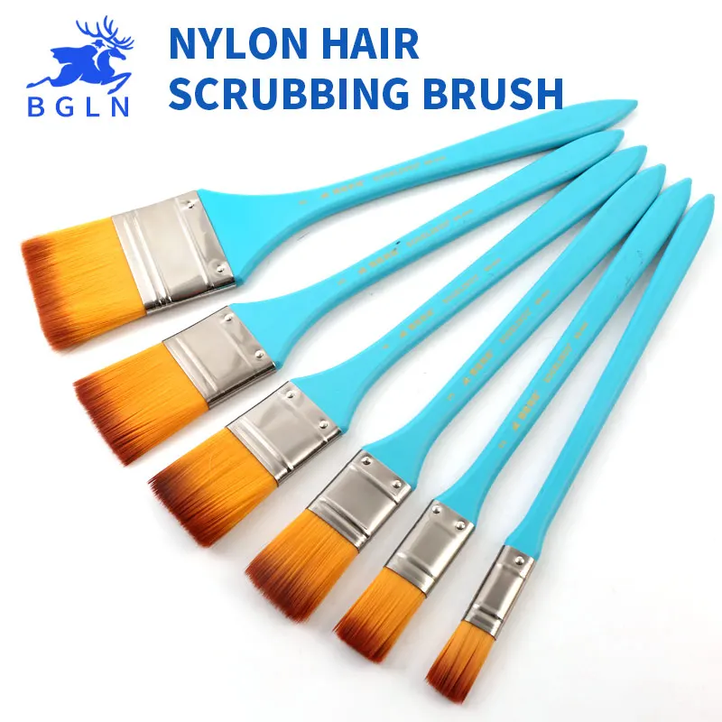 Buy Nylon Flat Head Scrubbing Painting Brush Acrylic Painting Brush Oil Paint